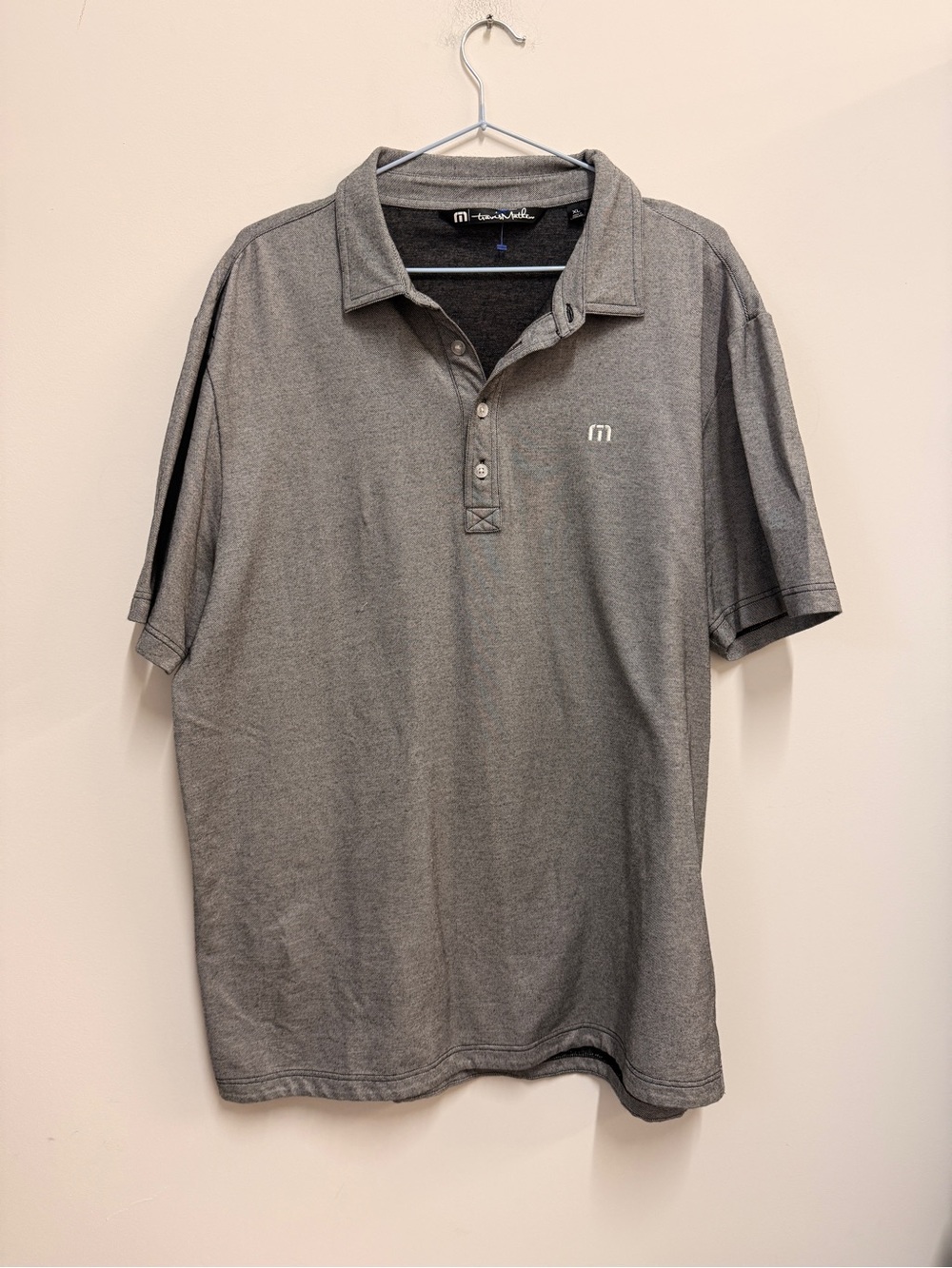 Travis Mathew Men's Heather Gray Short Sleeve Polo